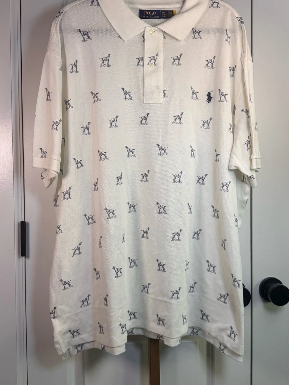 Polo Ralph Lauren Big & Tall Dog-Print Mesh Polo Shirt SZ: 3X
